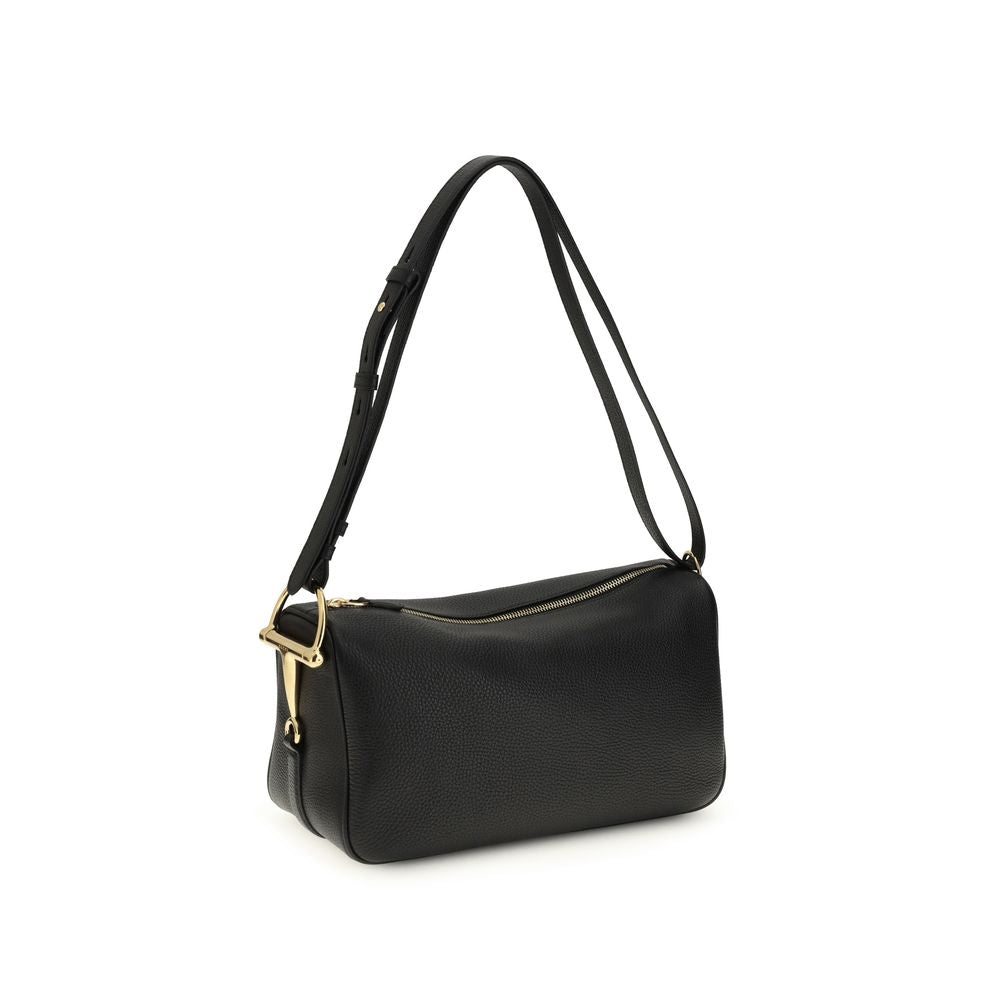 Gucci Black  Leather Bos Taurus Handbag