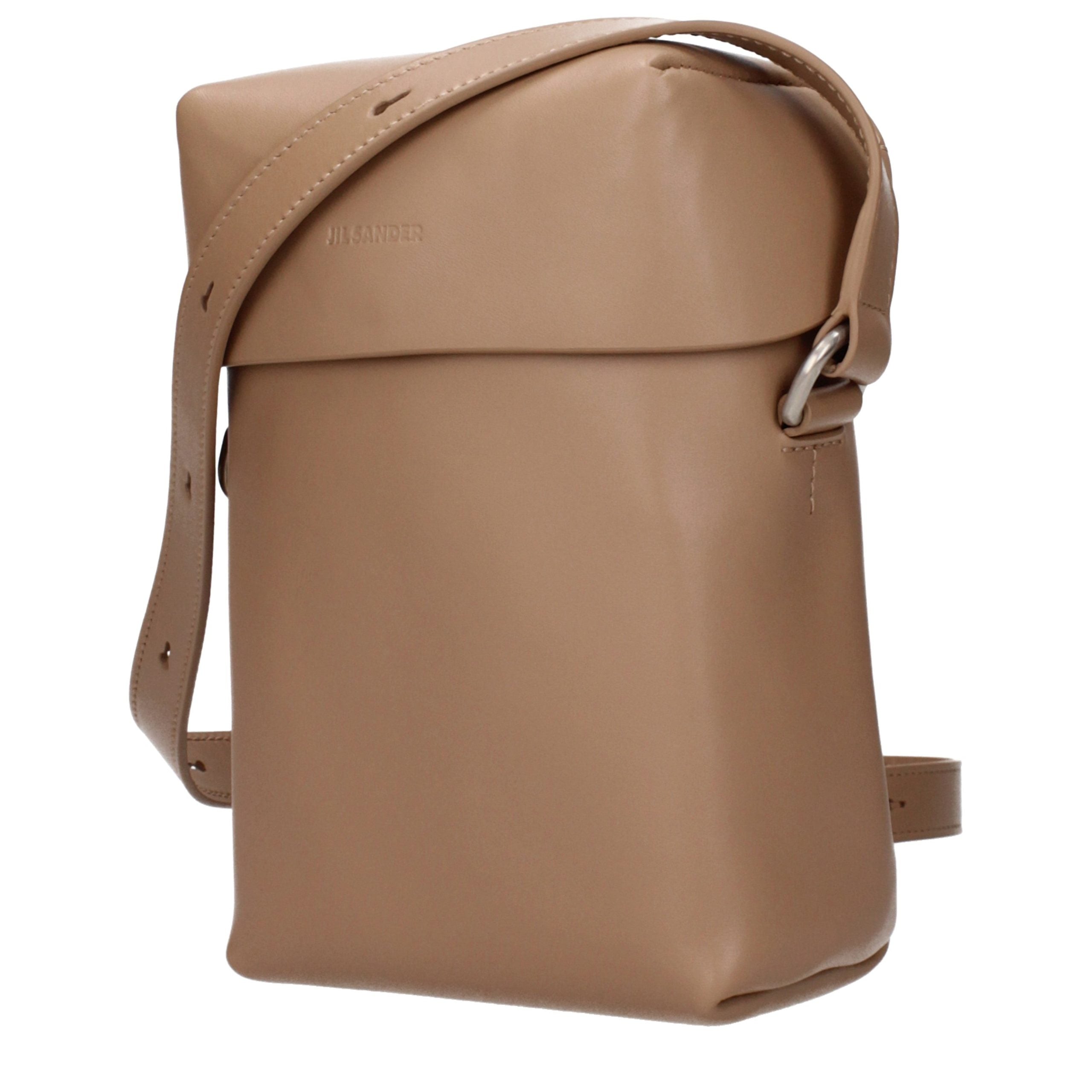 Jil Sander Brown Leather Crossbody Bag