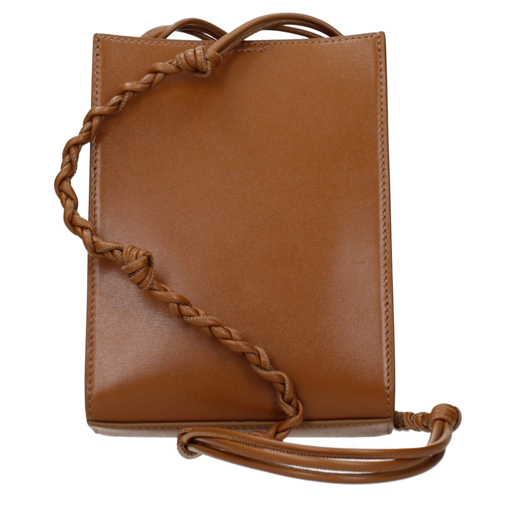 Jil Sander Brown Leather Crossbody Bag