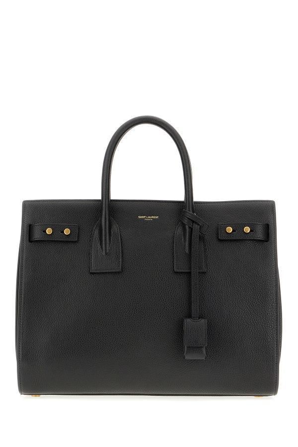 Saint Laurent Black  Leather Sac De Jour Handbag