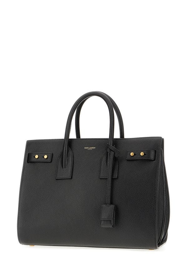 Saint Laurent Black  Leather Sac De Jour Handbag