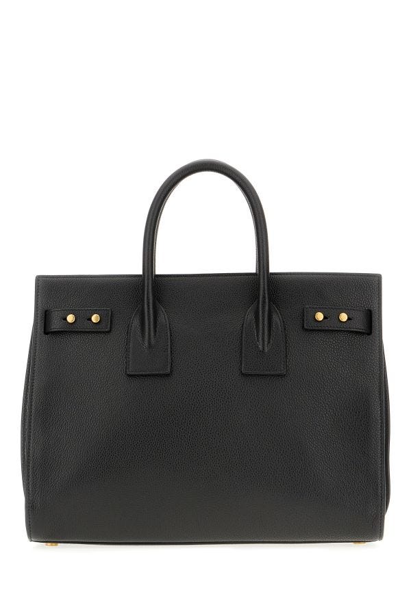 Saint Laurent Black  Leather Sac De Jour Handbag