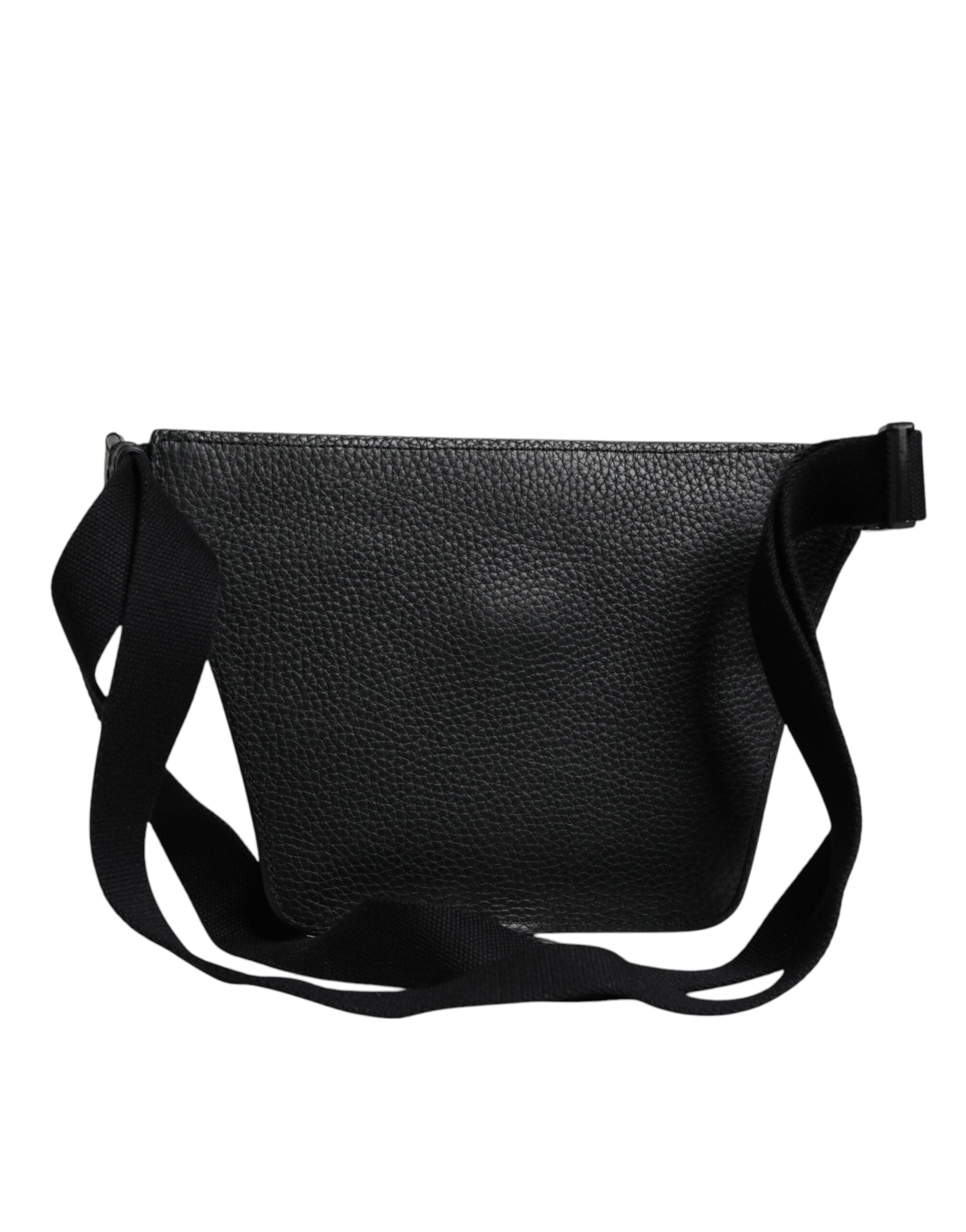 Dolce & Gabbana Black  Logo Plaque Belt Waist Men Fanny Pack Bag