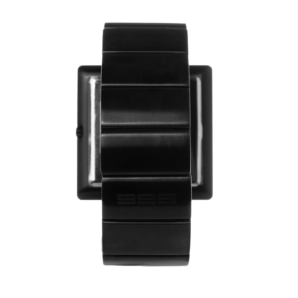 666BARCELONA black stainless steel watch with analog quartz, 45mm dial, steel case and bracelet