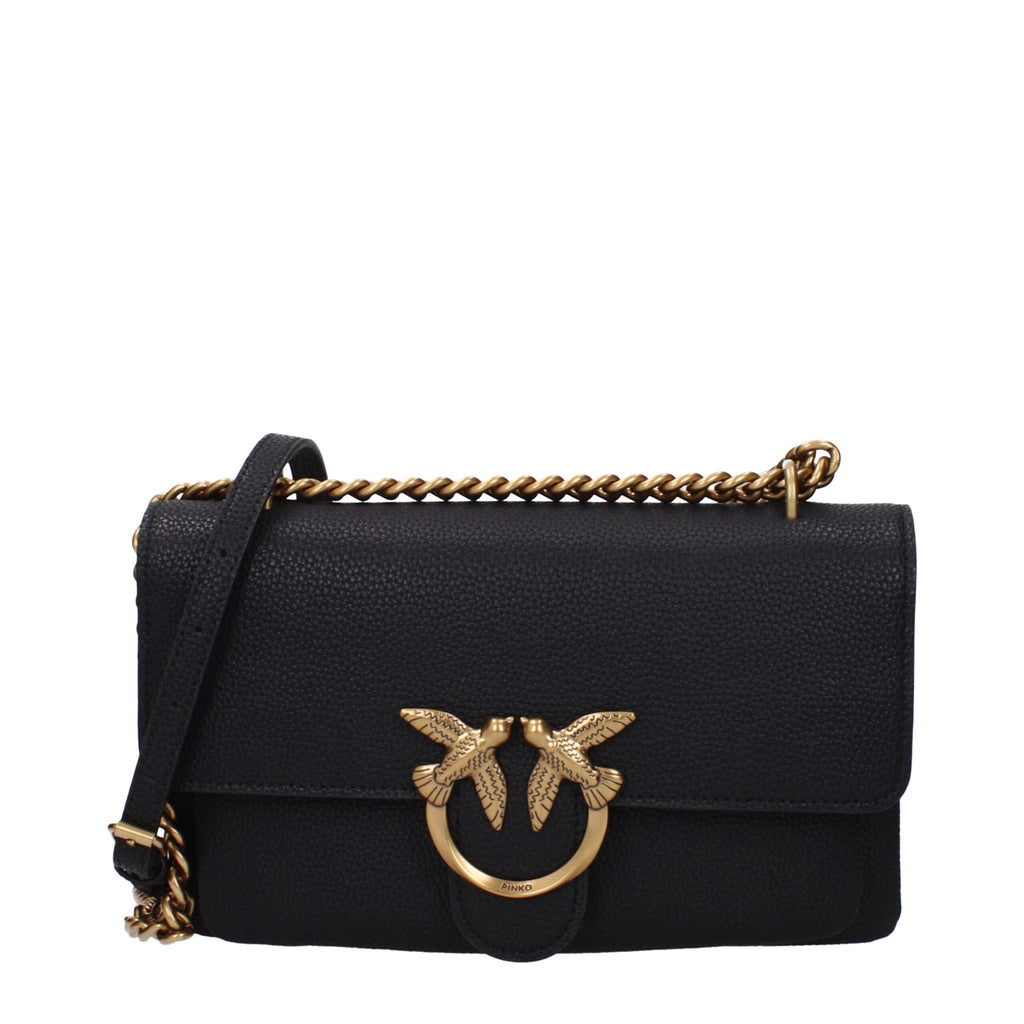 PINKO Black Leather Crossbody Bags