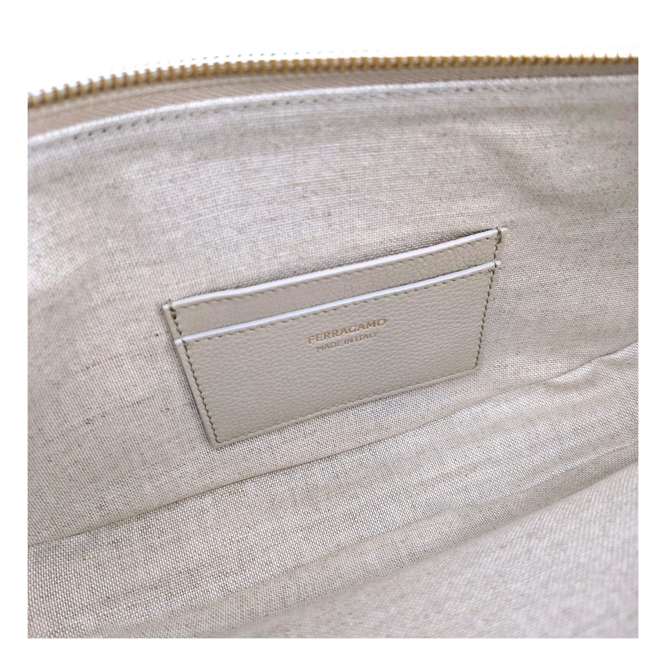 Salvatore Ferragamo Gray Leather Shoulder Bag