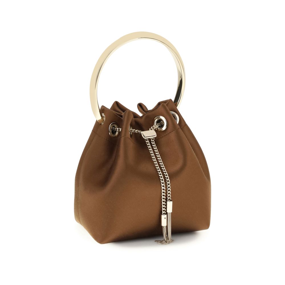 Jimmy Choo Brown Silk Shoulder Bag