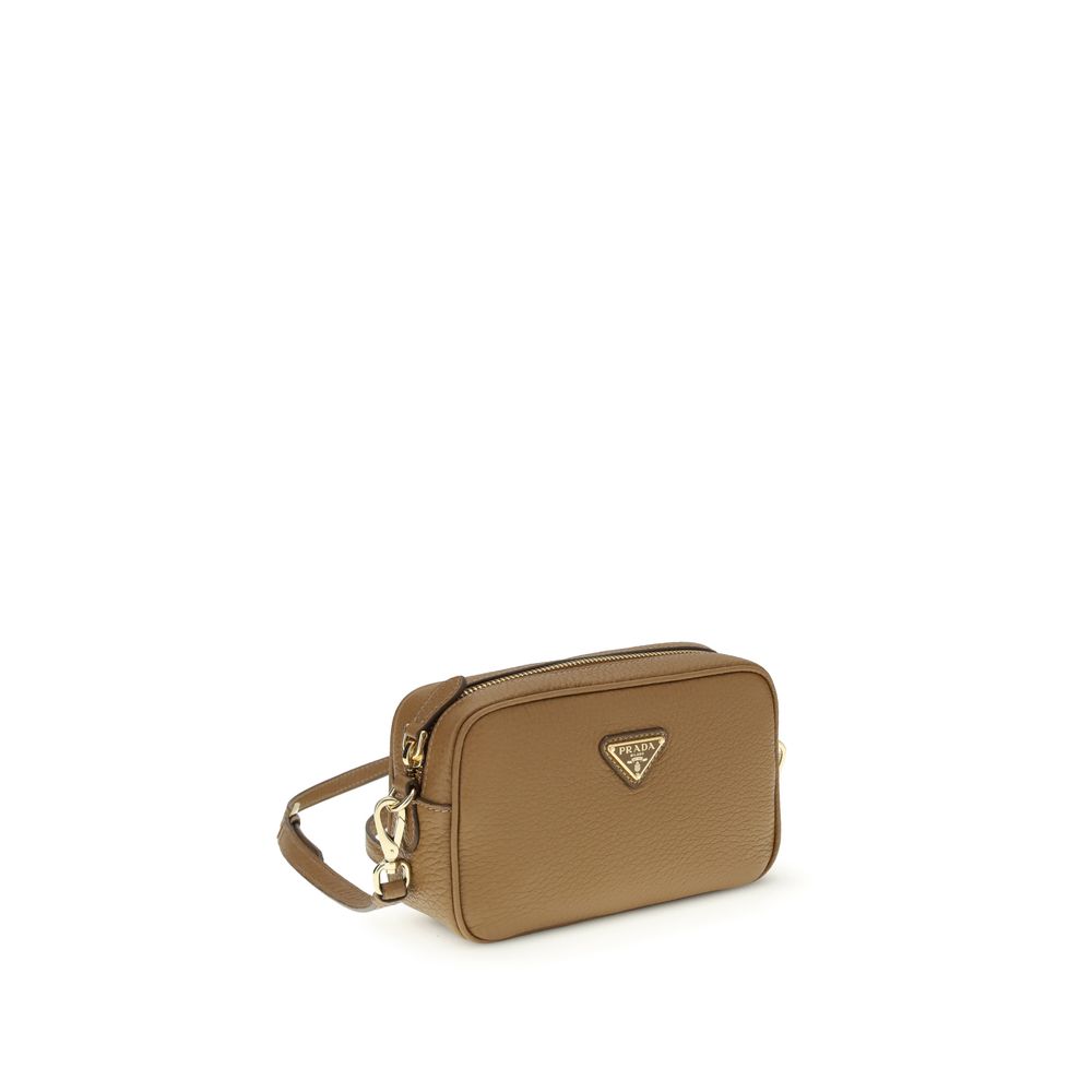 Prada Beige  Leather Bos Taurus Shoulder Bag