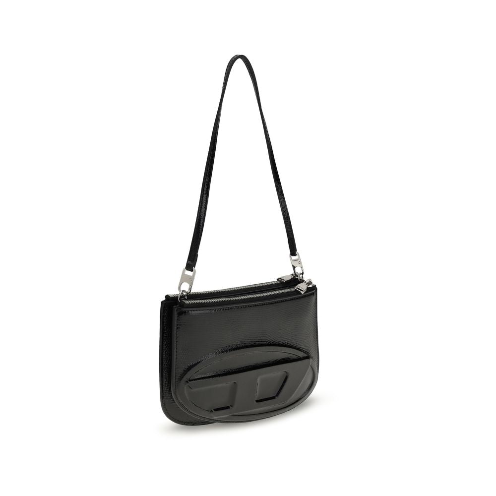Diesel Black  Leather Bos Taurus Shoulder Bag