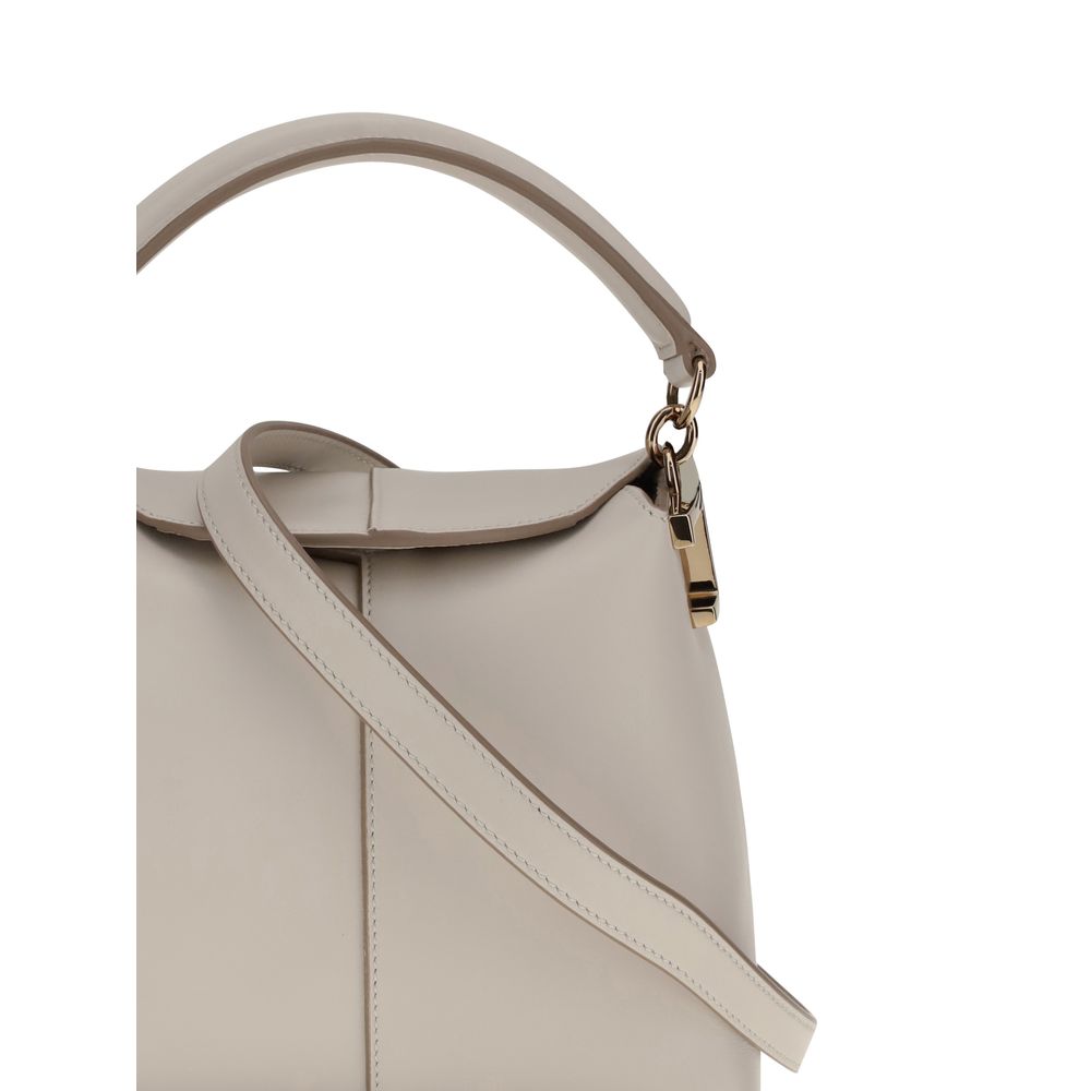 Tod's White  Leather Bos Taurus Shoulder Bag