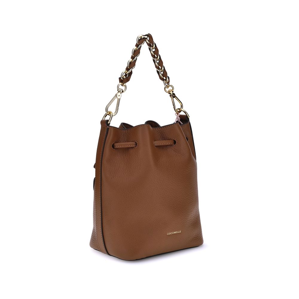 Coccinelle Brown  Leather Bos Taurus Backet Bag