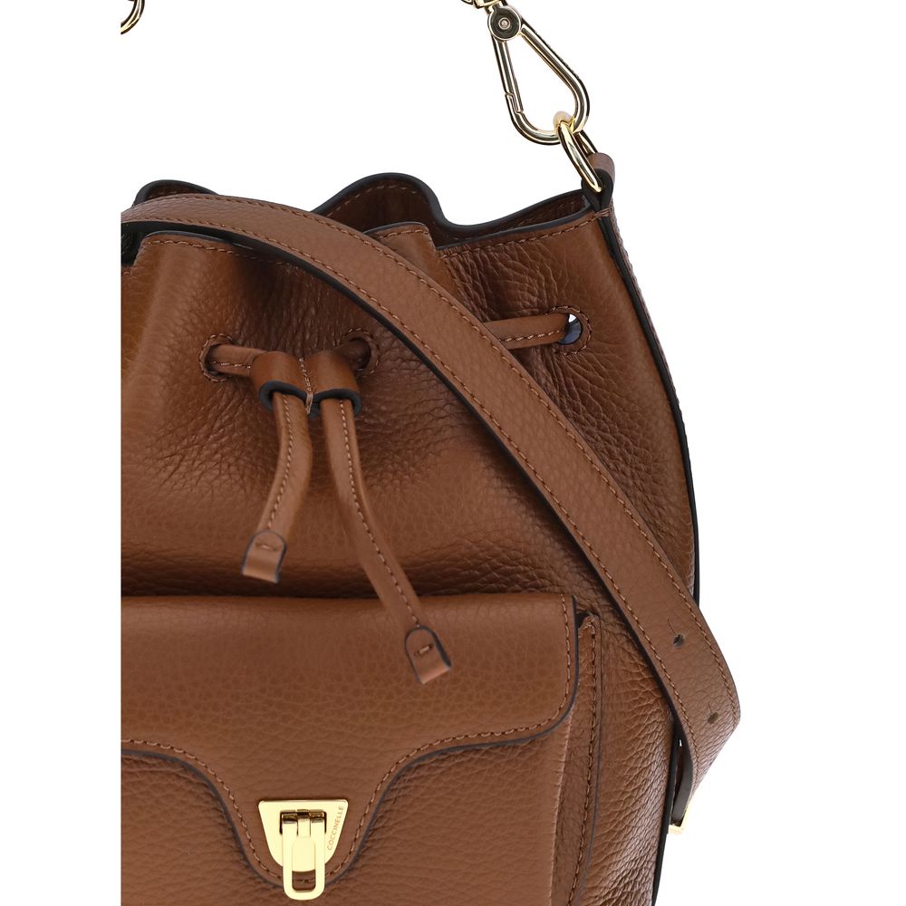 Coccinelle Brown  Leather Bos Taurus Backet Bag