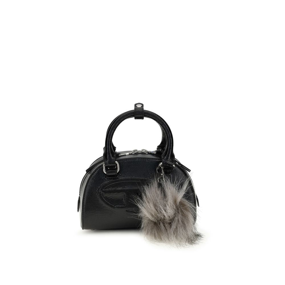 Diesel Black  Leather Bos Taurus Shoulder Bag