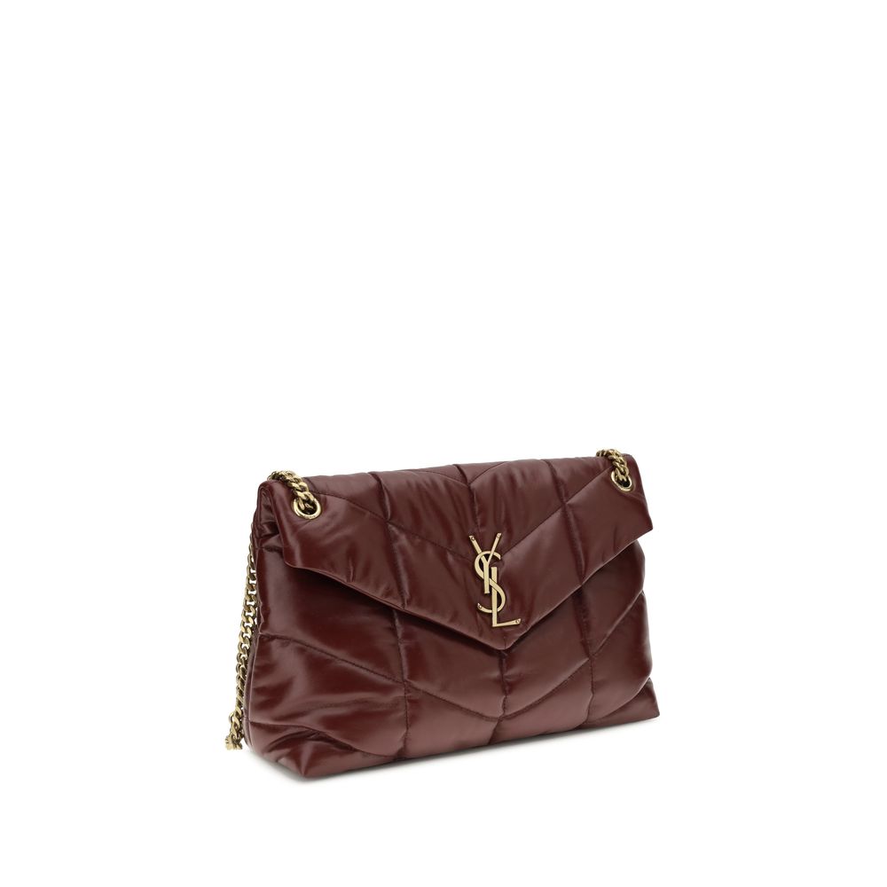 Saint Laurent Bordeaux  Leather Bos Taurus Shoulder Bag