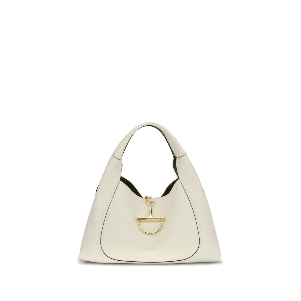Gucci White  Leather Bos Taurus Shoulder Bag
