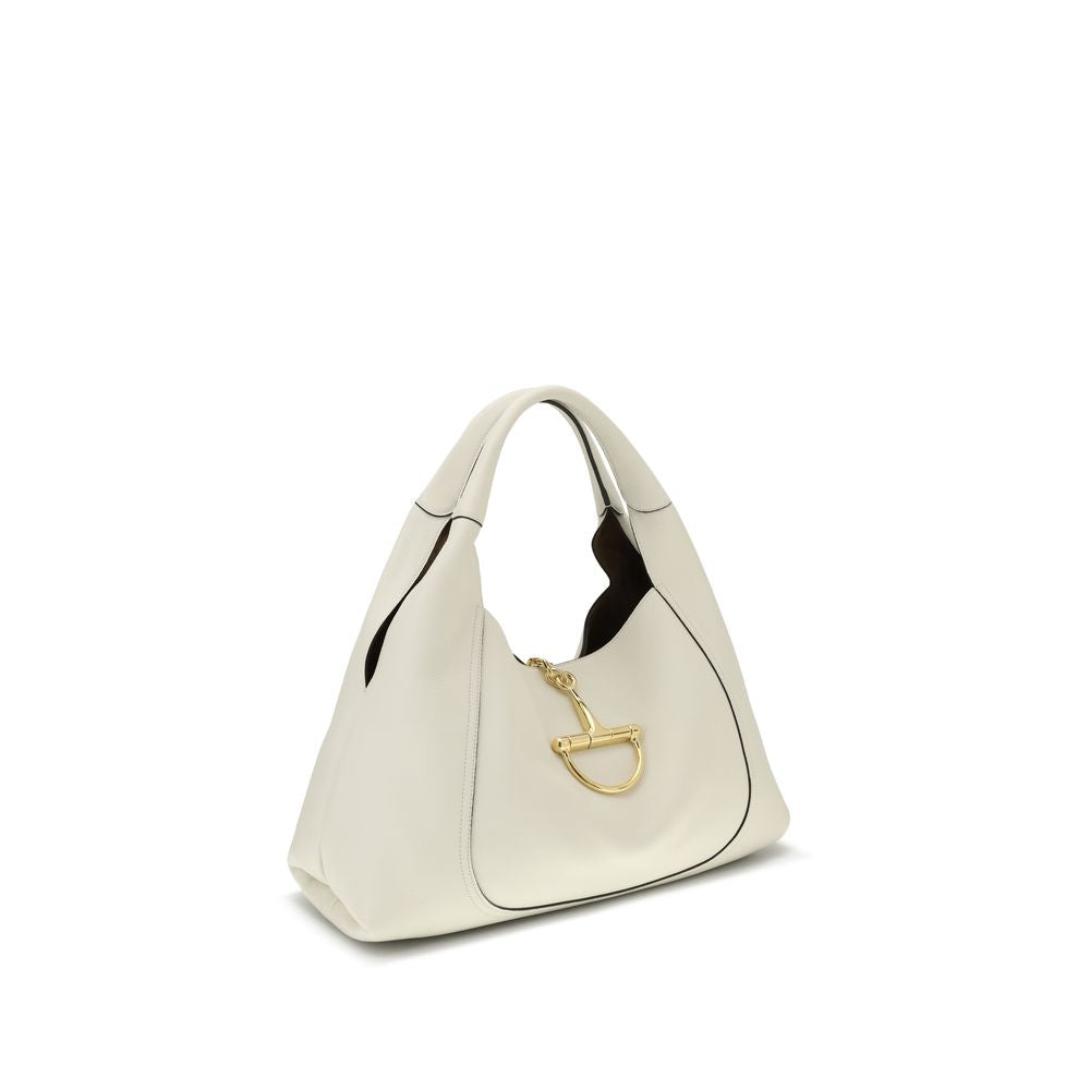 Gucci White  Leather Bos Taurus Shoulder Bag