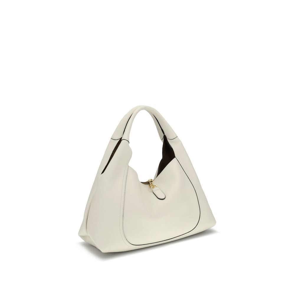Gucci White  Leather Bos Taurus Shoulder Bag