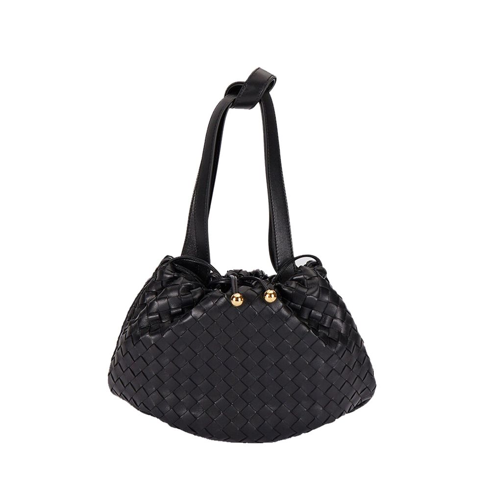 Bottega Veneta Black Lamb Leather Backet Bag