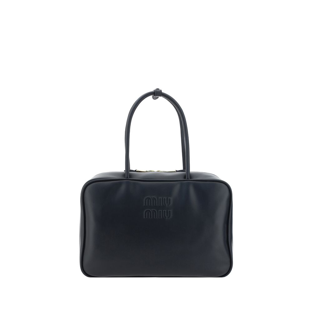 Miu Miu Black  Leather Bos Taurus Handbag