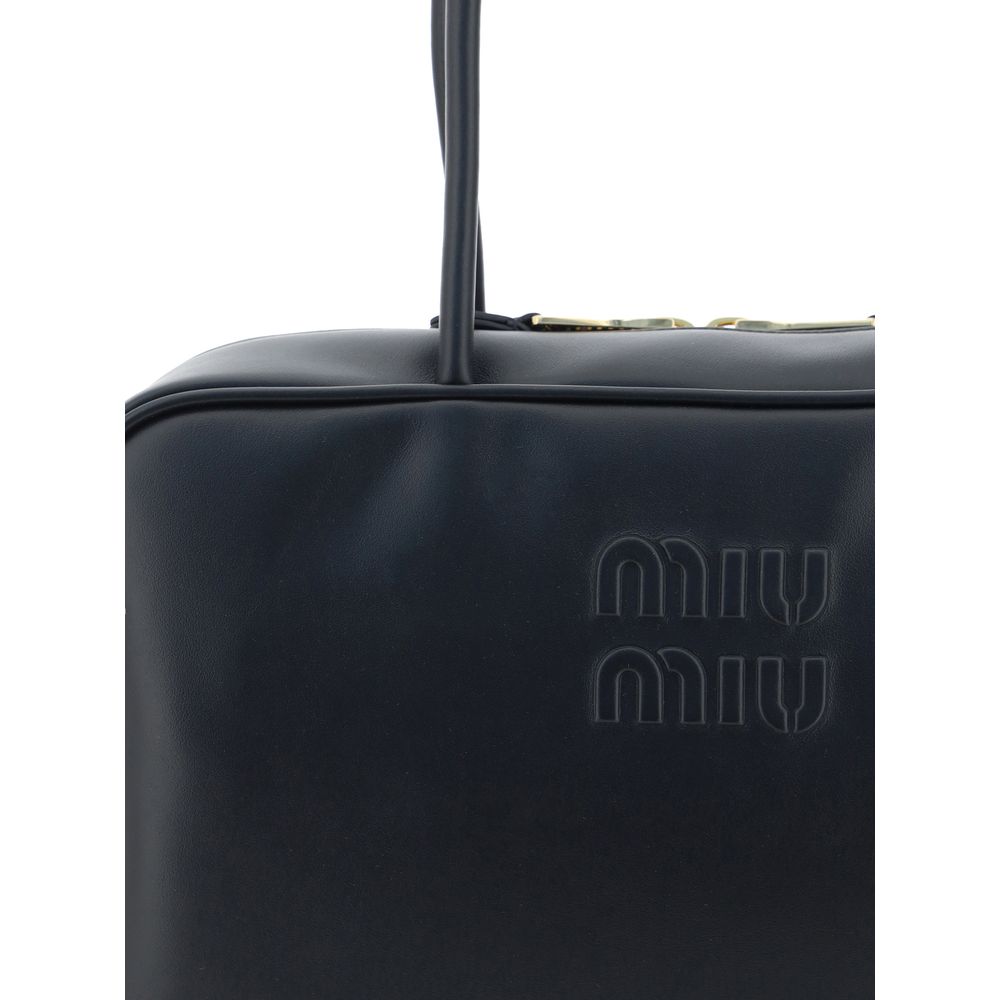 Miu Miu Black  Leather Bos Taurus Handbag
