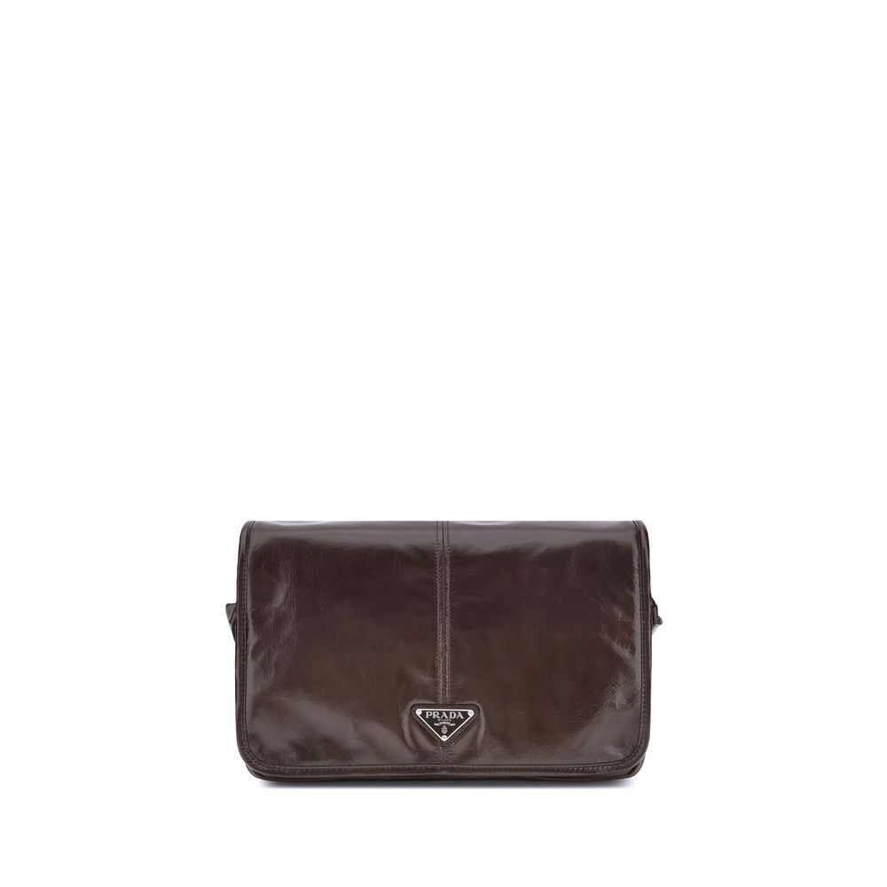 Prada Brown  Leather Bos Taurus Shoulder Bag