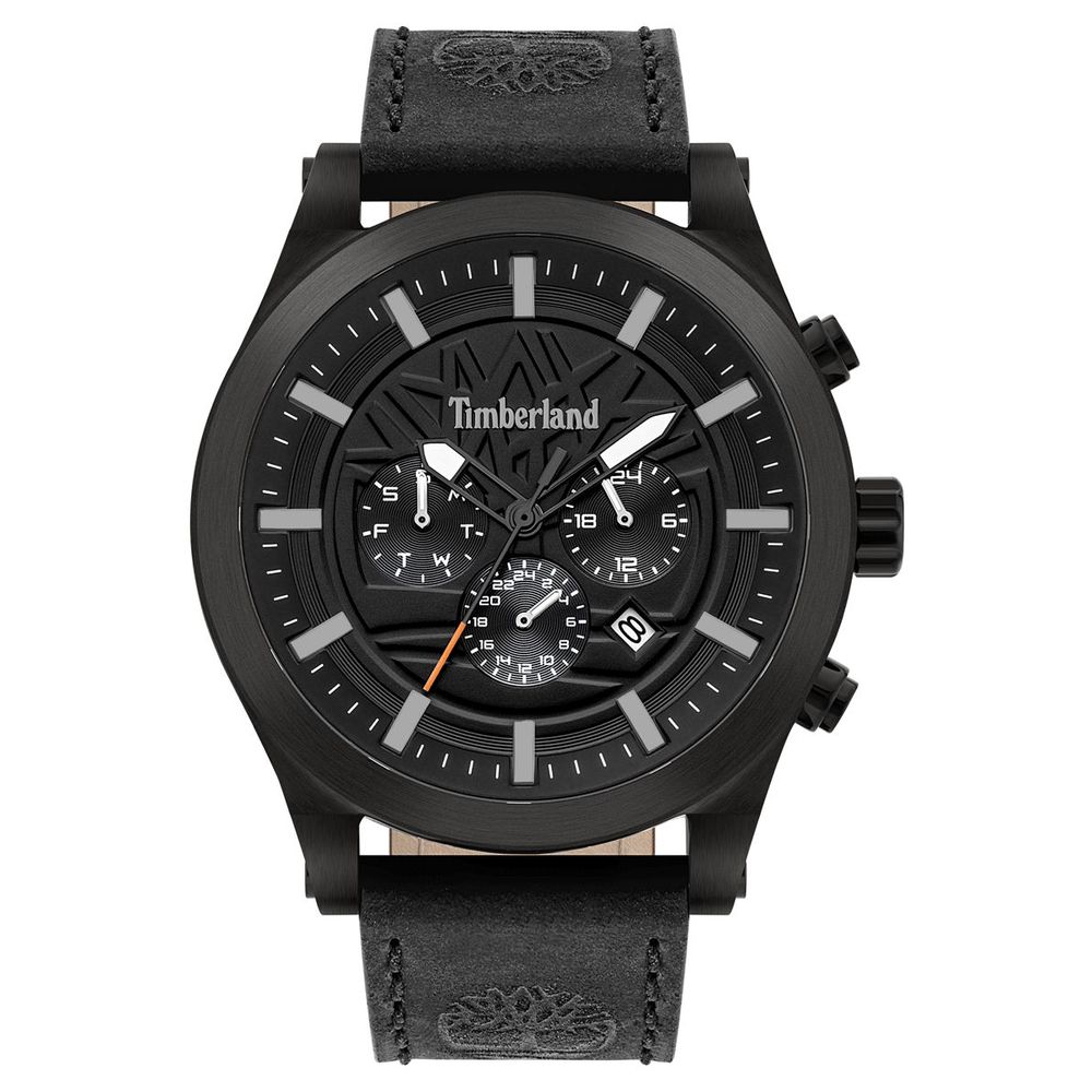 Timberland Black Leather Dress Watch
