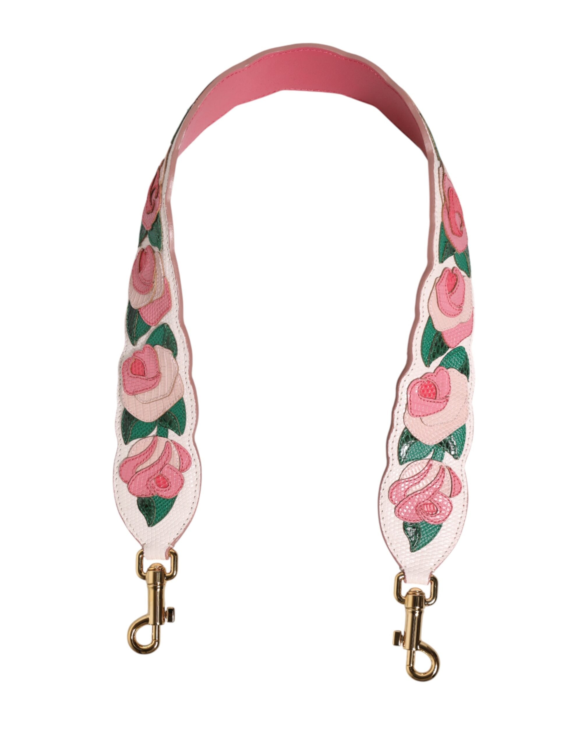 Dolce & Gabbana Strap White Floral  Leather Bag Accessory Shoulder