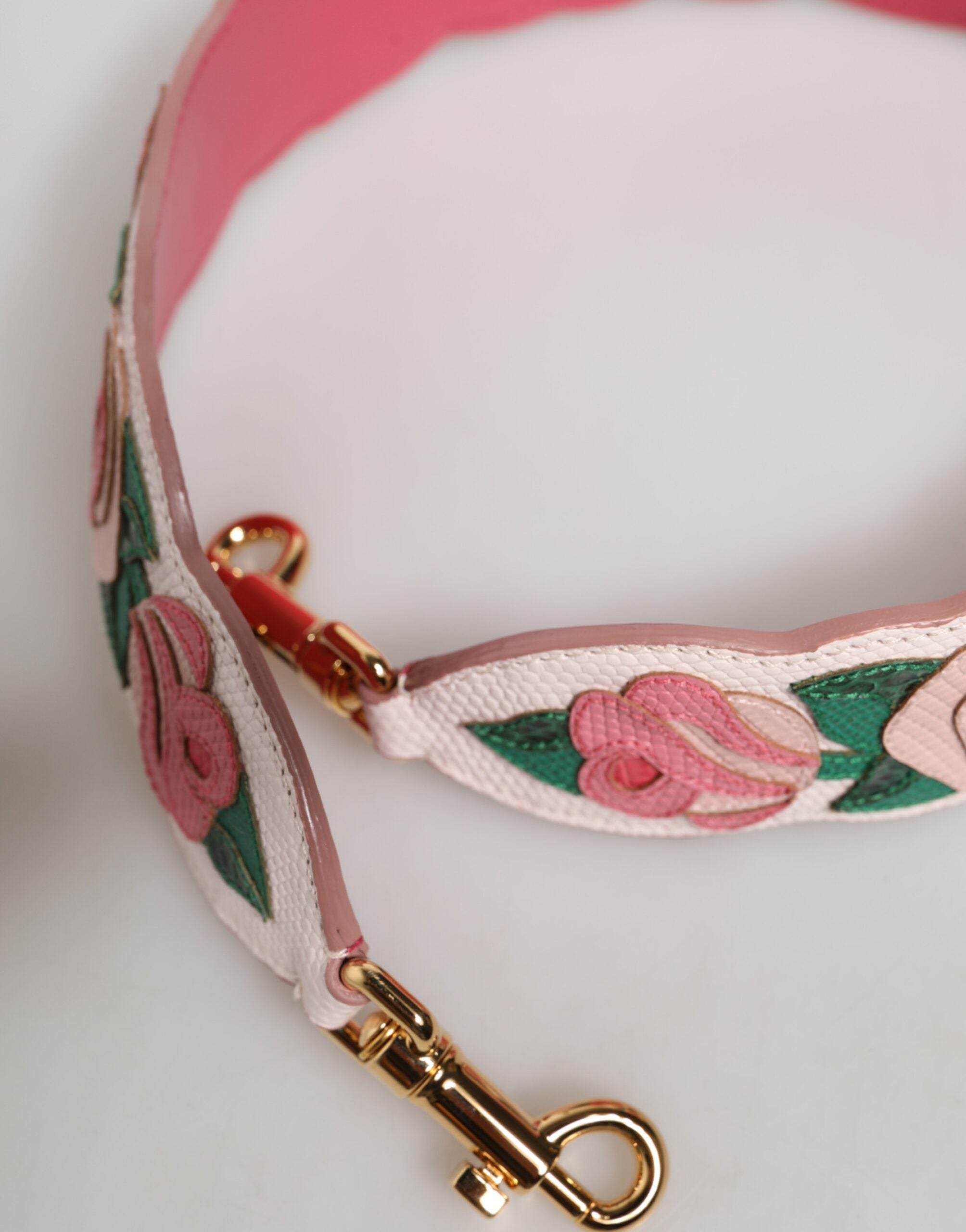 Dolce & Gabbana Strap White Floral  Leather Bag Accessory Shoulder