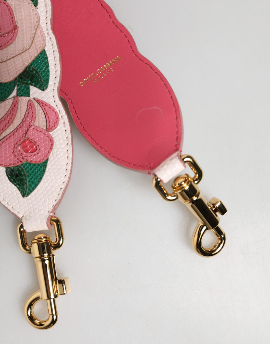 Dolce & Gabbana Strap White Floral  Leather Bag Accessory Shoulder