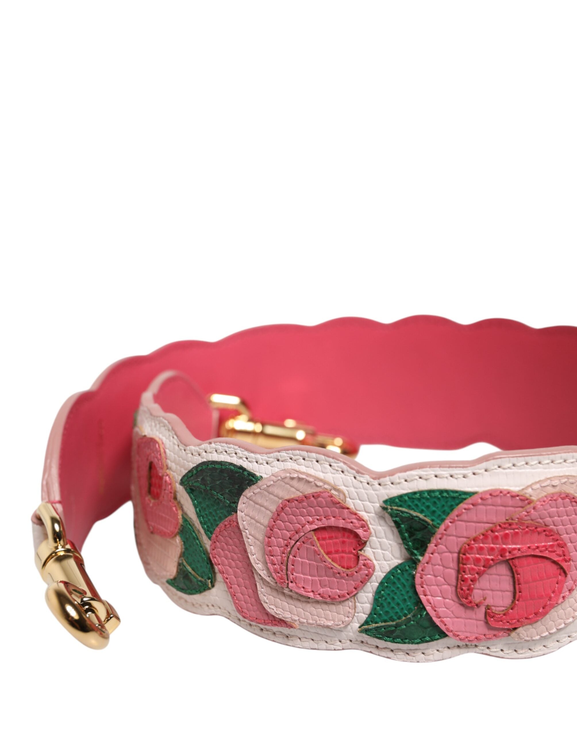 Dolce & Gabbana Strap White Floral  Leather Bag Accessory Shoulder