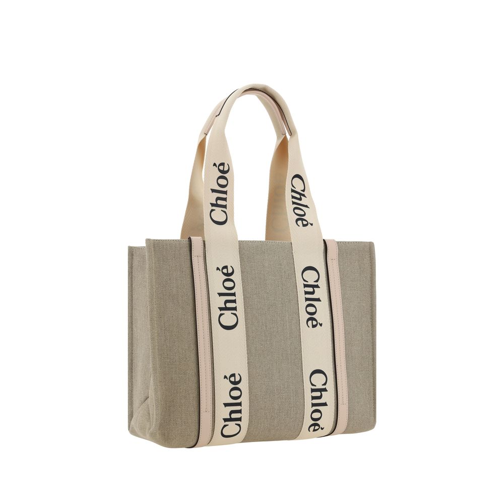 Chloé Beige Linen Handbag