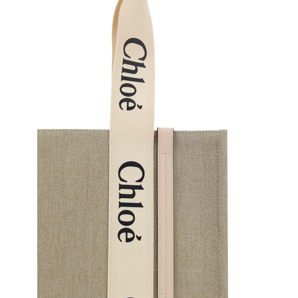 Chloé Beige Linen Handbag