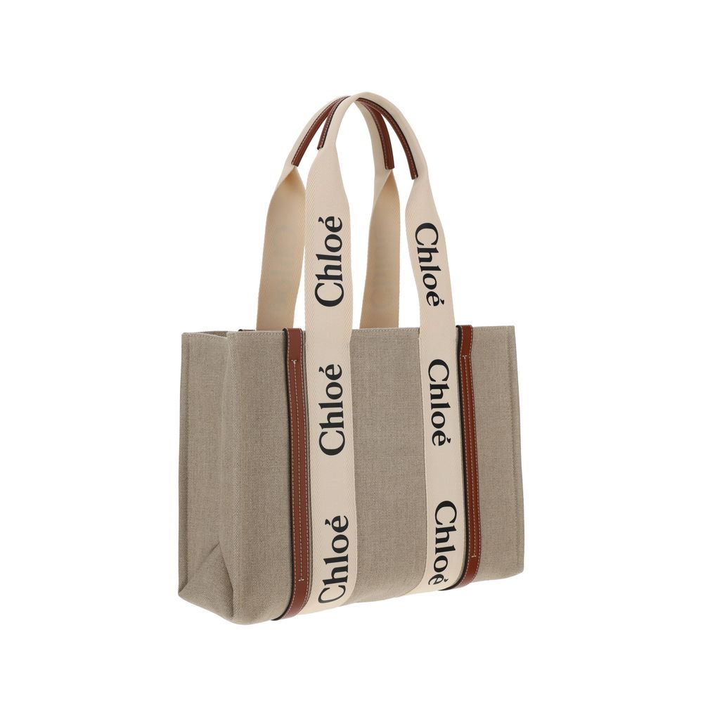 Chloé Beige Linen Handbag